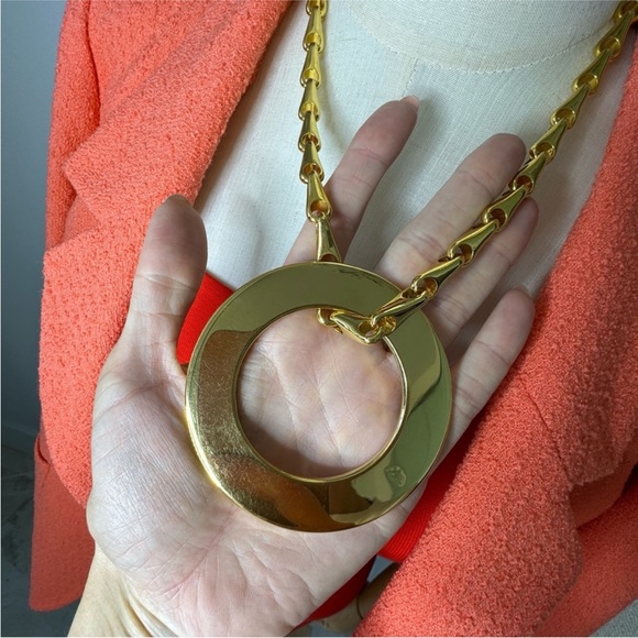 24K gold plated Celine vintage EXTRA LARGE necklace - Picture 10 of 13